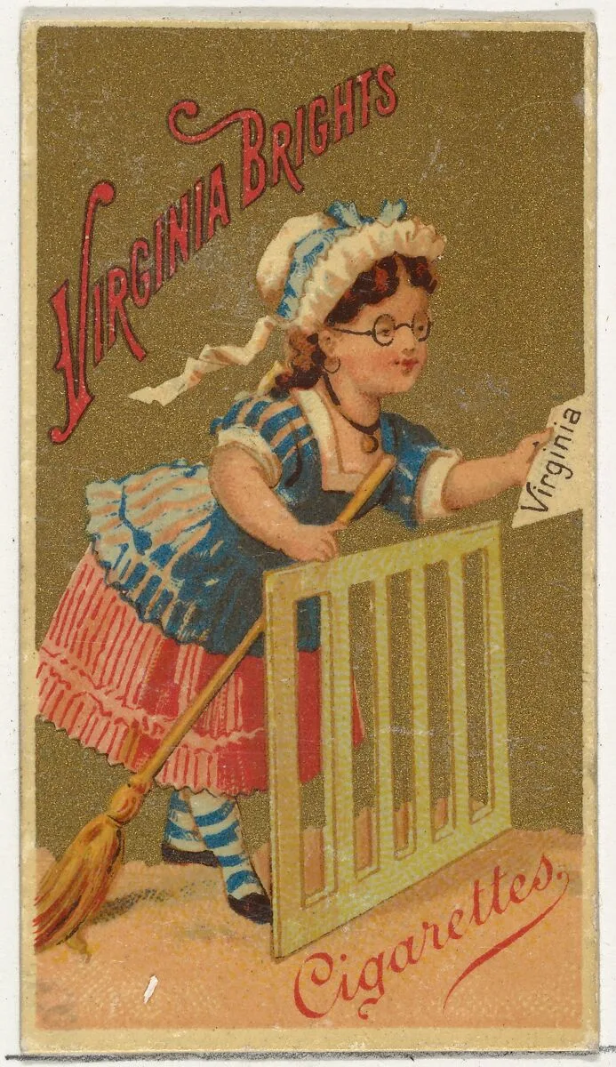 From the Girls and Children series (N64) promoting Virginia Brights Cigarettes for Allen & Ginter brand tobacco products — Allen & Ginter