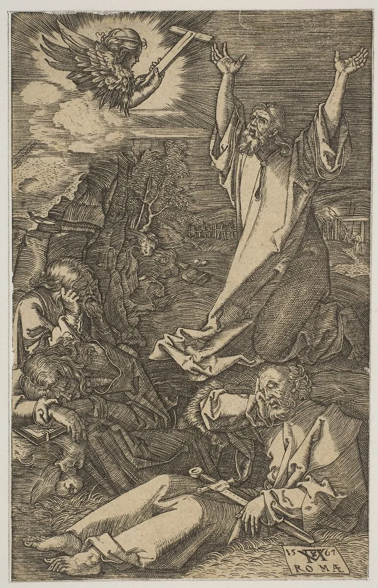 Christ on the Mount of Olives, from The Passion (copy) — Mario Cartaro|Albrecht Dürer