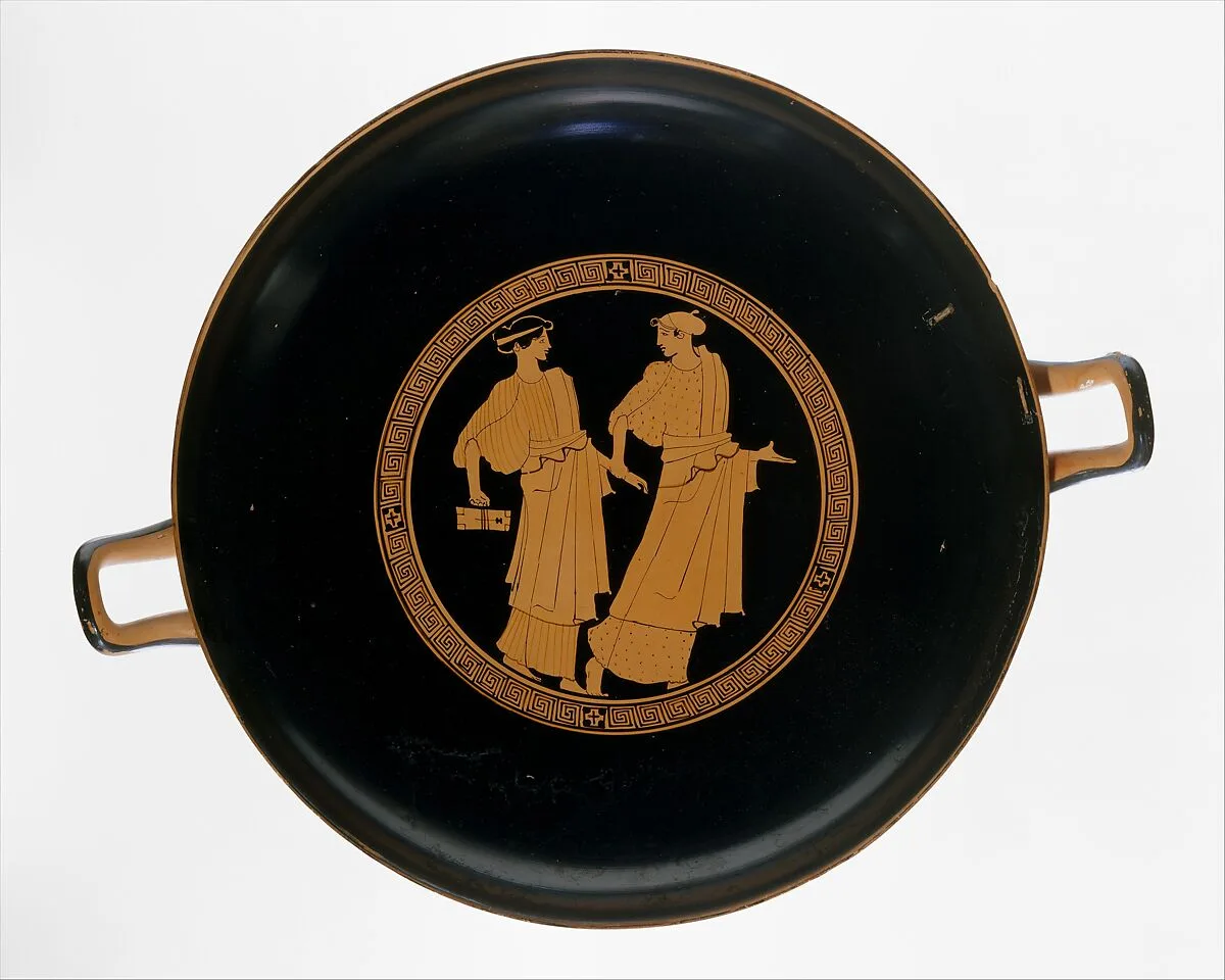 Terracotta kylix (drinking cup) — Painter of Bologna 417