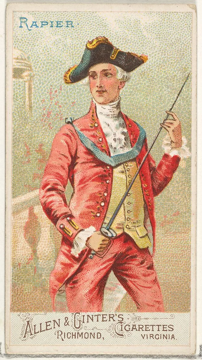 Rapier, from the Arms of All Nations series (N3) for Allen & Ginter Cigarettes Brands — Allen & Ginter