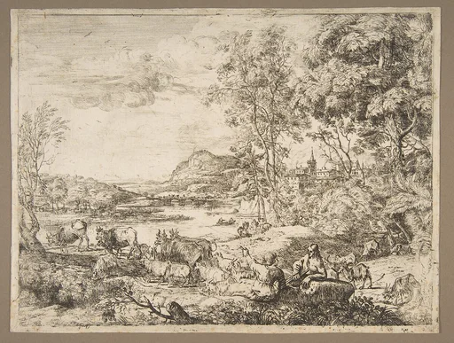 Shepherd and Shepherdess Conversing in a Landscape