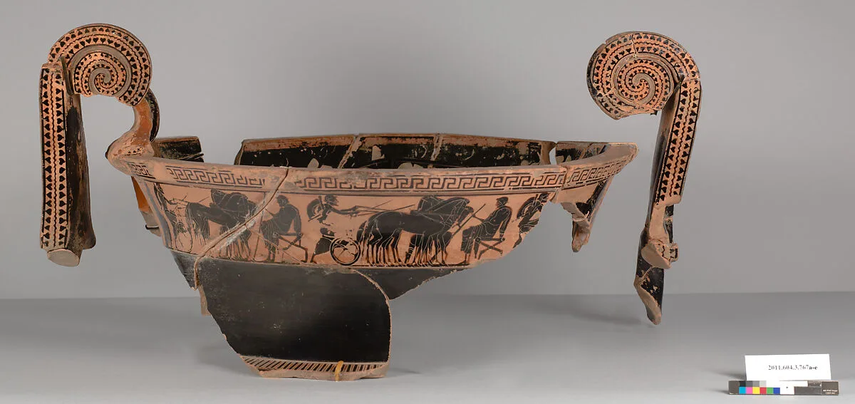 Terracotta fragment of a volute-krater (bowl for mixing wine and water) — Unknown