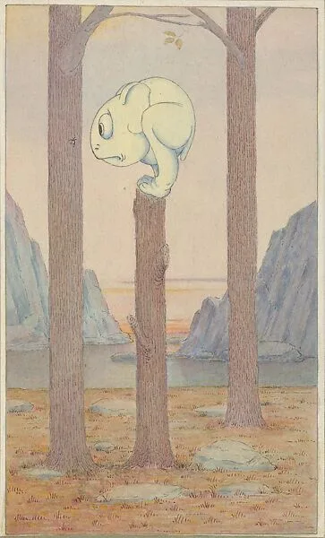 The "Wigglemuch" Creature on a Tree Stump Looking at a Bug — Herbert E. Crowley