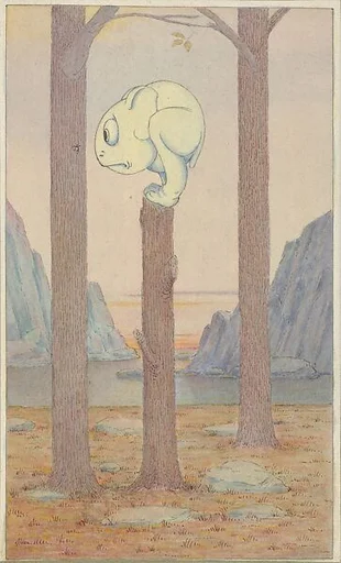 The "Wigglemuch" Creature on a Tree Stump Looking at a Bug