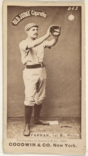 Sidney Douglas Farrar, 1st Base, Philadelphia, from the Old Judge series (N172) for Old Judge Cigarettes