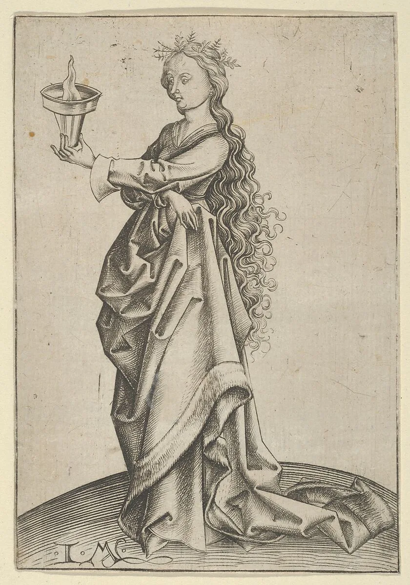 The Third Wise Virgin — Martin Schongauer|Israhel van Meckenem