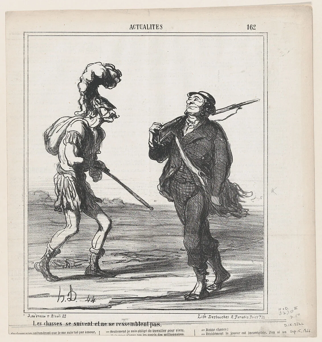 One hunt follows the next and none is alike, from 'News of the day,' published in Le Charivari, September 15, 1866 — Honoré Daumier|Destouches|Arnaud de Vresse