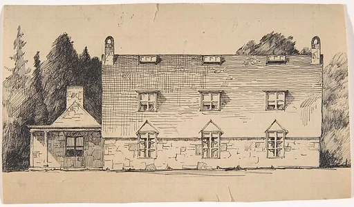 Stone House in the French Medieval style, Side Elevation (possibly for Dongan Hills, S. I.)