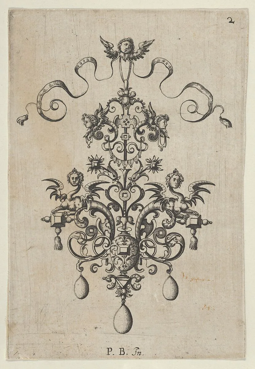 Reverse Copy of Design for a Pendant, from Ars His Myronis Nobilis Effingitus Pagellulis — Paul Birckenhultz