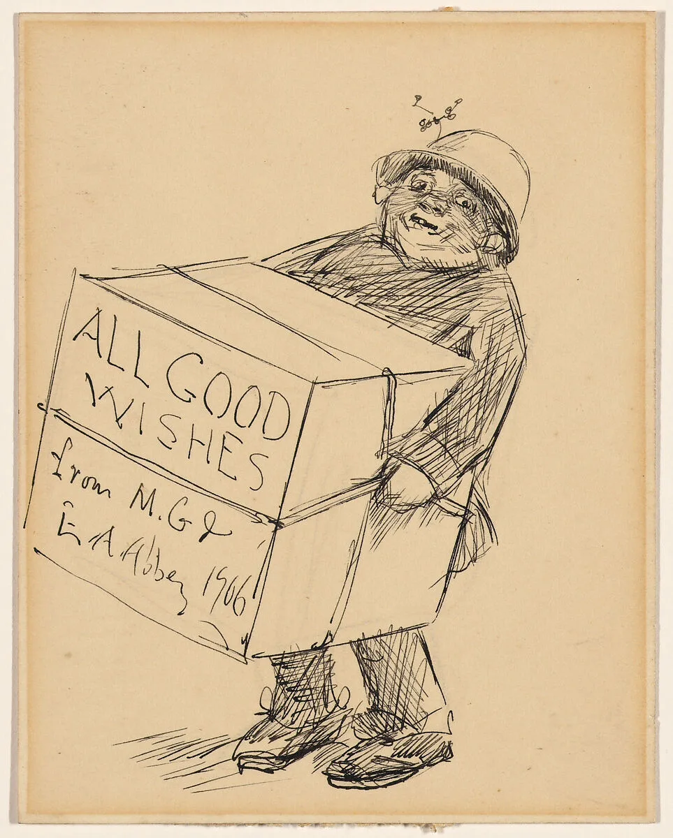Boy Carrying a Large Box — Edwin Austin Abbey