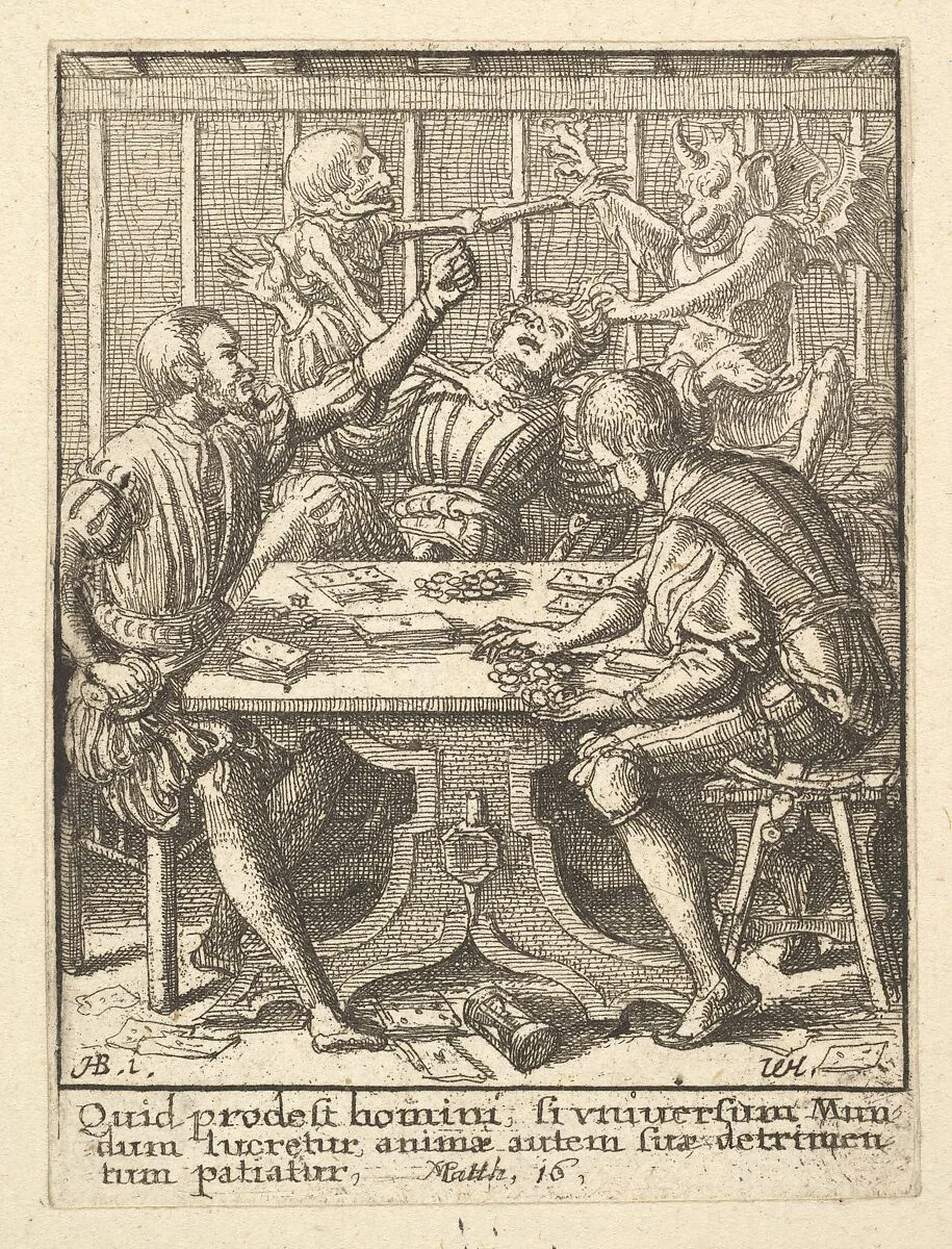 The Gamesters, from the Dance of Death — Hans Holbein the Younger|Wenceslaus Hollar