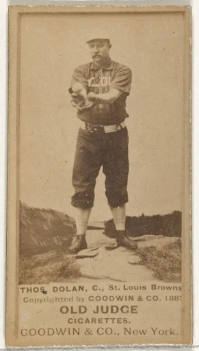 Thomas J. "Tom" Dolan, Catcher, St. Louis Browns, from the Old Judge series (N172) for Old Judge Cigarettes