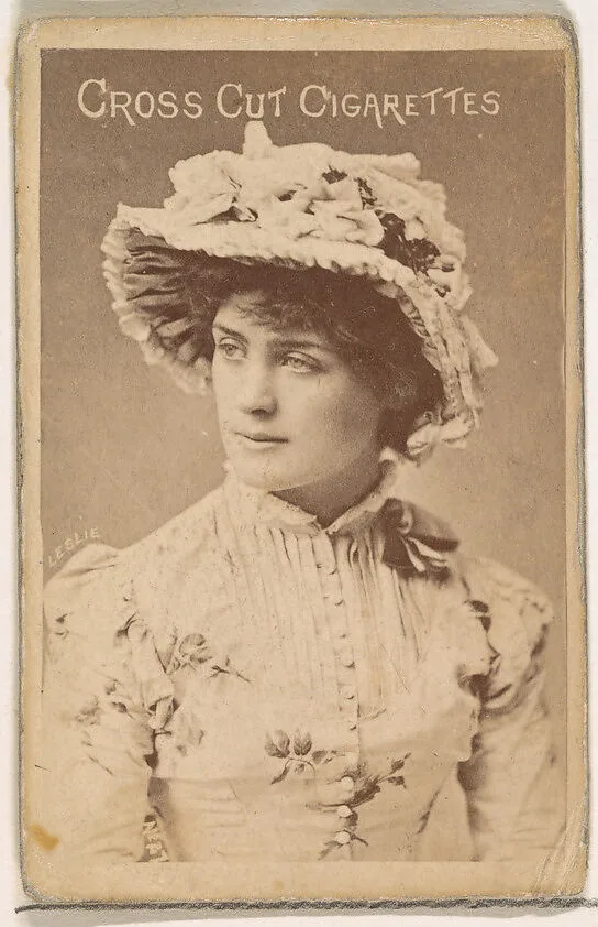 Leslie, from the Actors and Actresses series (N145-1) issued by Duke Sons & Co. to promote Cross Cut Cigarettes — W. Duke, Sons & Co.