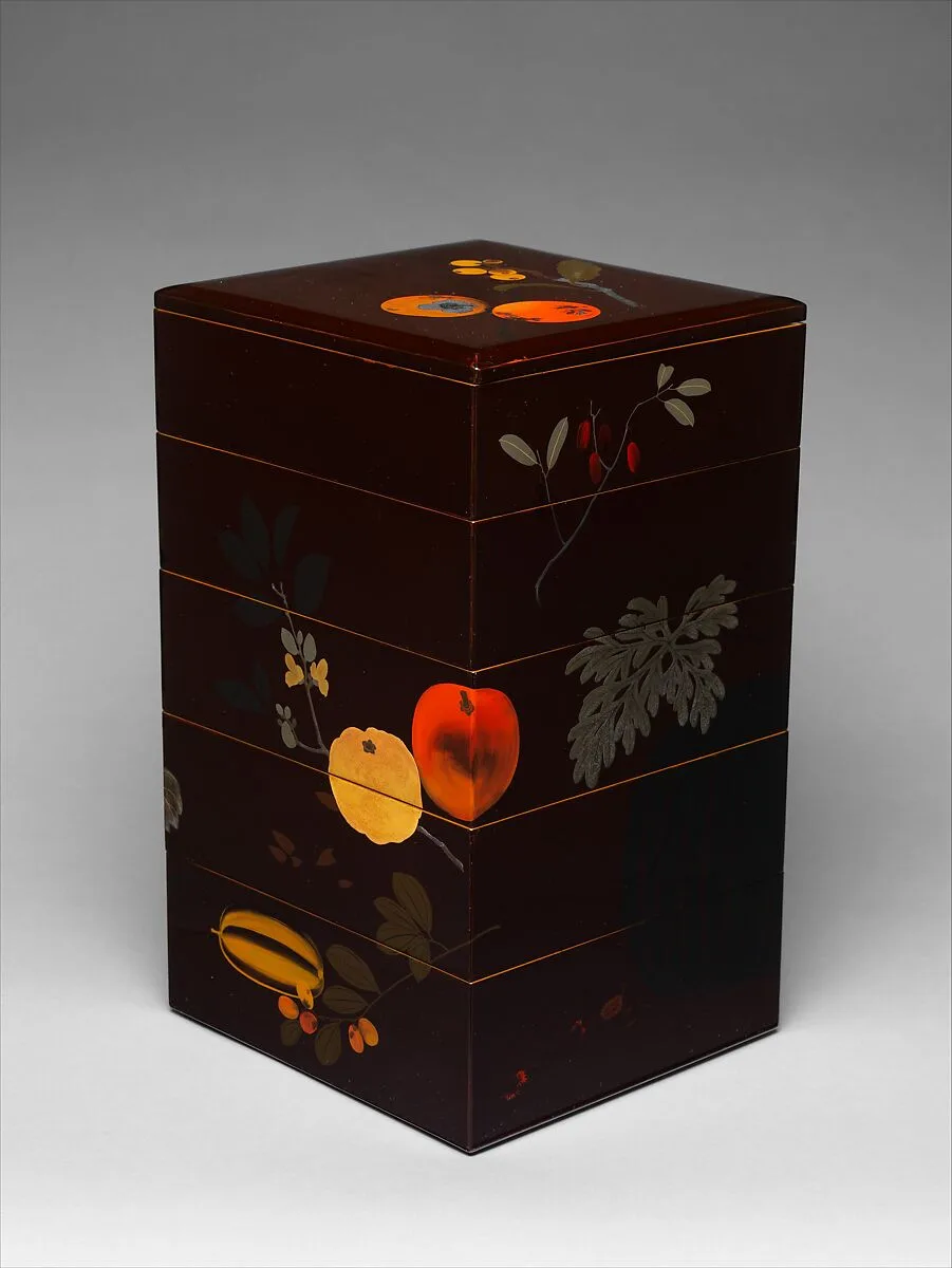 明治時代 柴田是真 果蔬蒔絵重箱|Tiered Food Box with Summer and Autumn Fruits — Shibata Zeshin