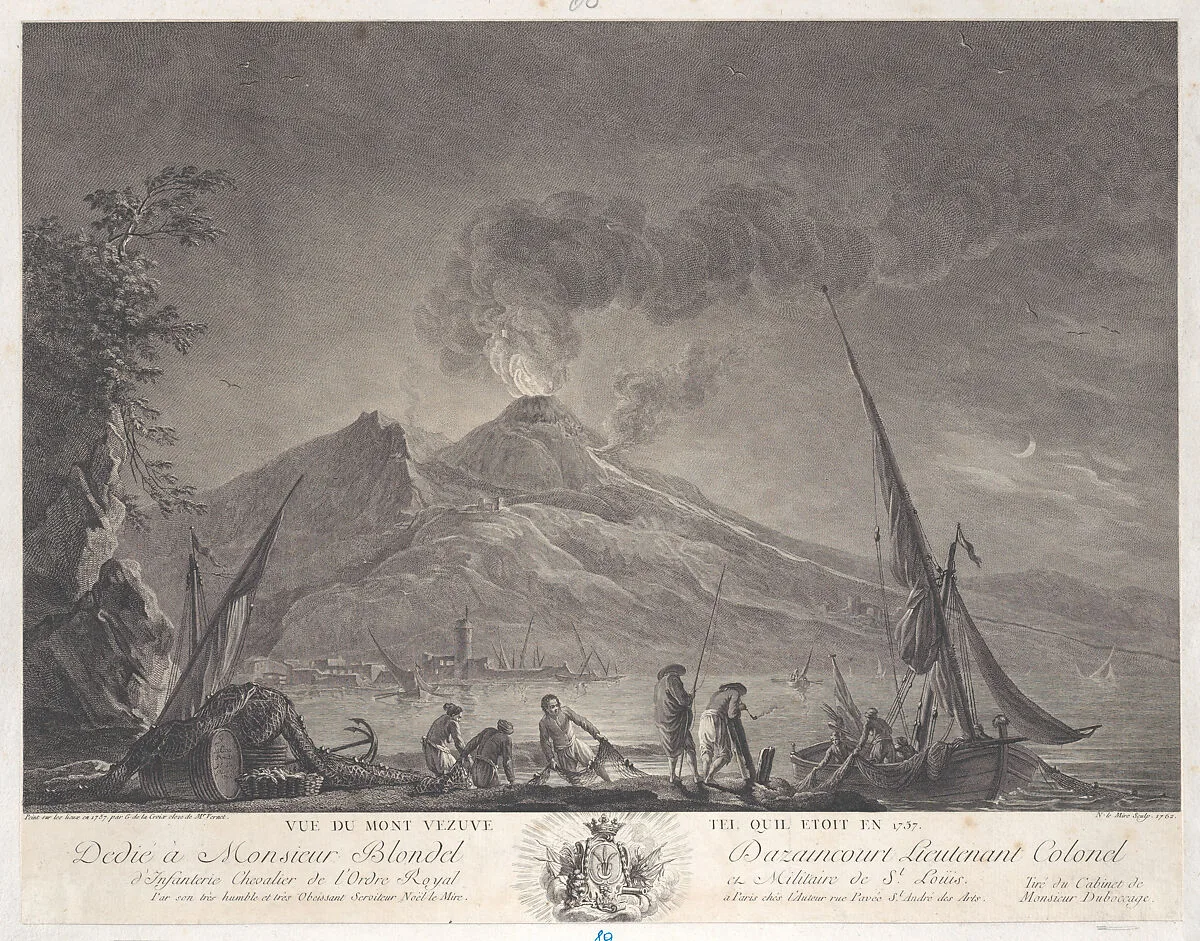 View of Mount Vesuvius as it was in 1757 — Charles François Grenier de Lacroix|Noël Le Mire