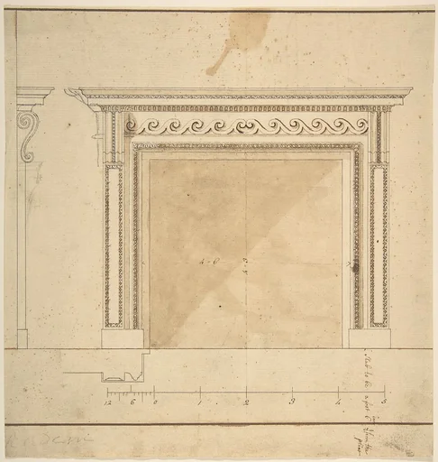 Design for a Chimneypiece with Scalloped Moldings