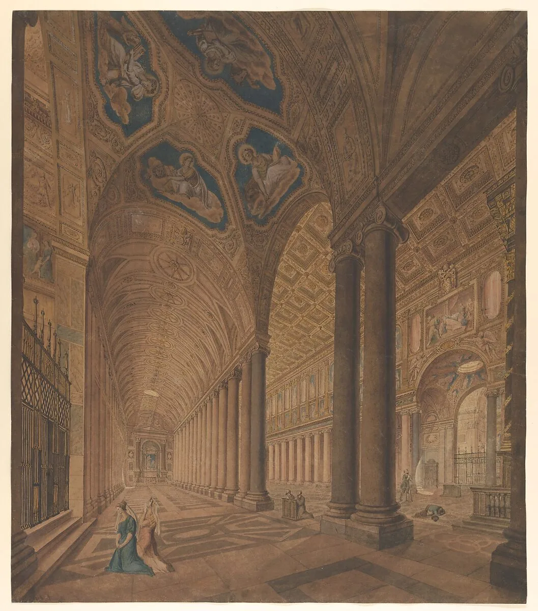 Interior View of the Basilica of Santa Maria Maggiore, Rome — Anton Hallmann
