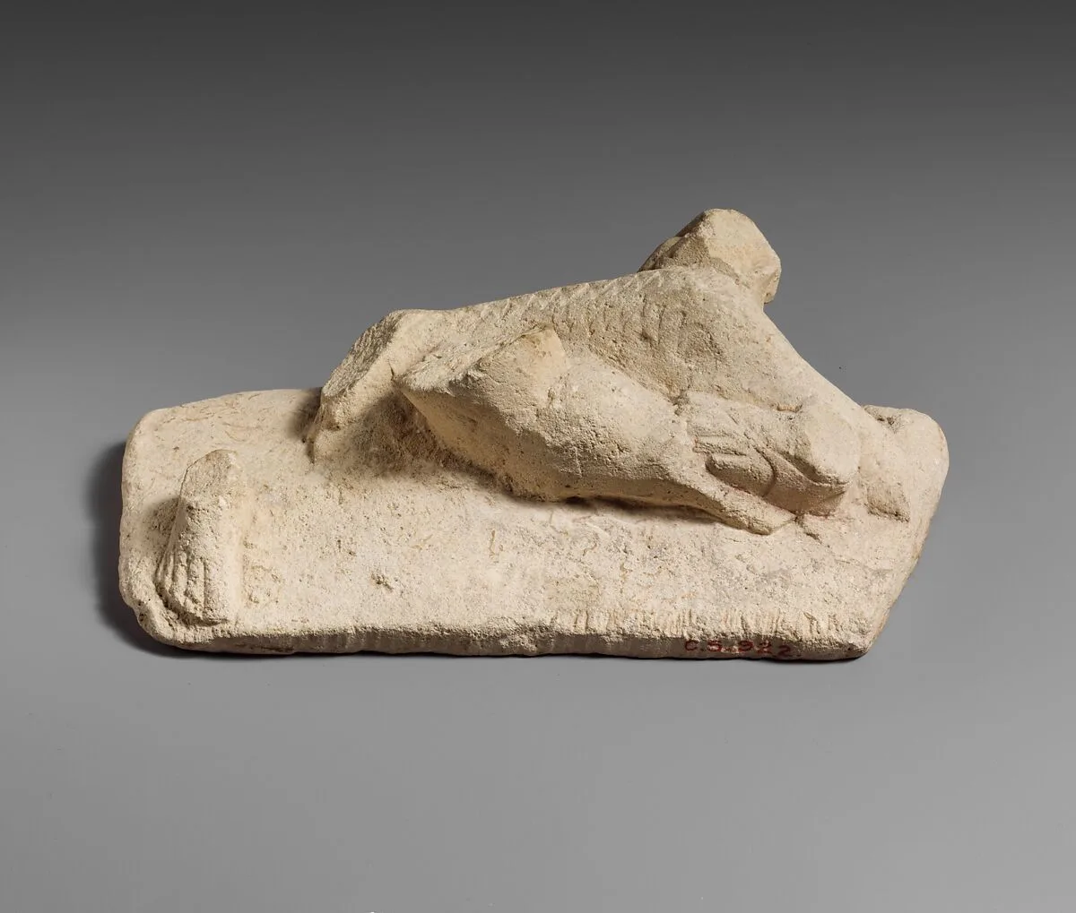Fragment of a limestone group of Herakles, Iolaos, and the Hydra — Unknown