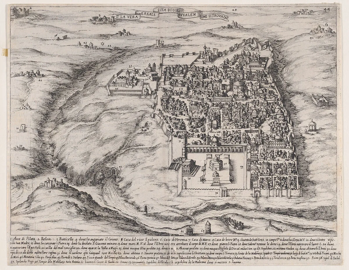 36th Plate, from Trattato delle Piante & Immagini de Sacri Edifizi di Terra Santa (Treatise of the Plans & Images of the Sacred Buildings of the Holy Land) — Jacques Callot|Bernardino Amico|Pietro Cecconcelli