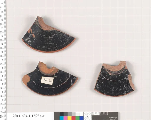 Terracotta fragments of kylikes (drinking cups)