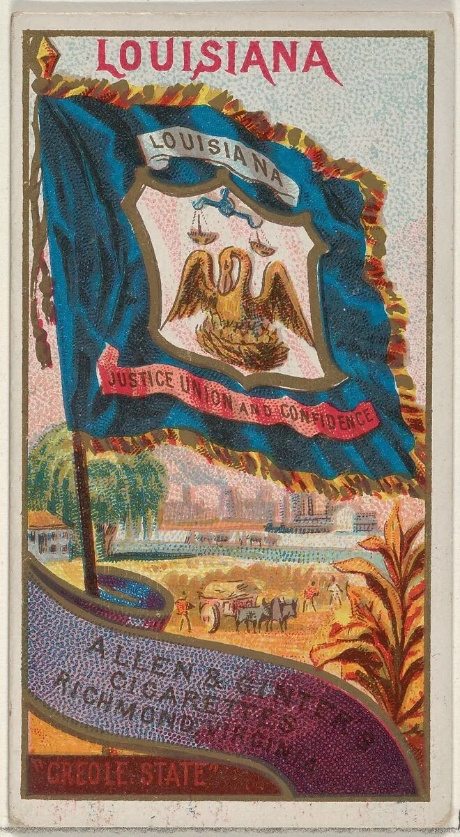 Louisiana, from Flags of the States and Territories (N11) for Allen & Ginter Cigarettes Brands — Allen & Ginter