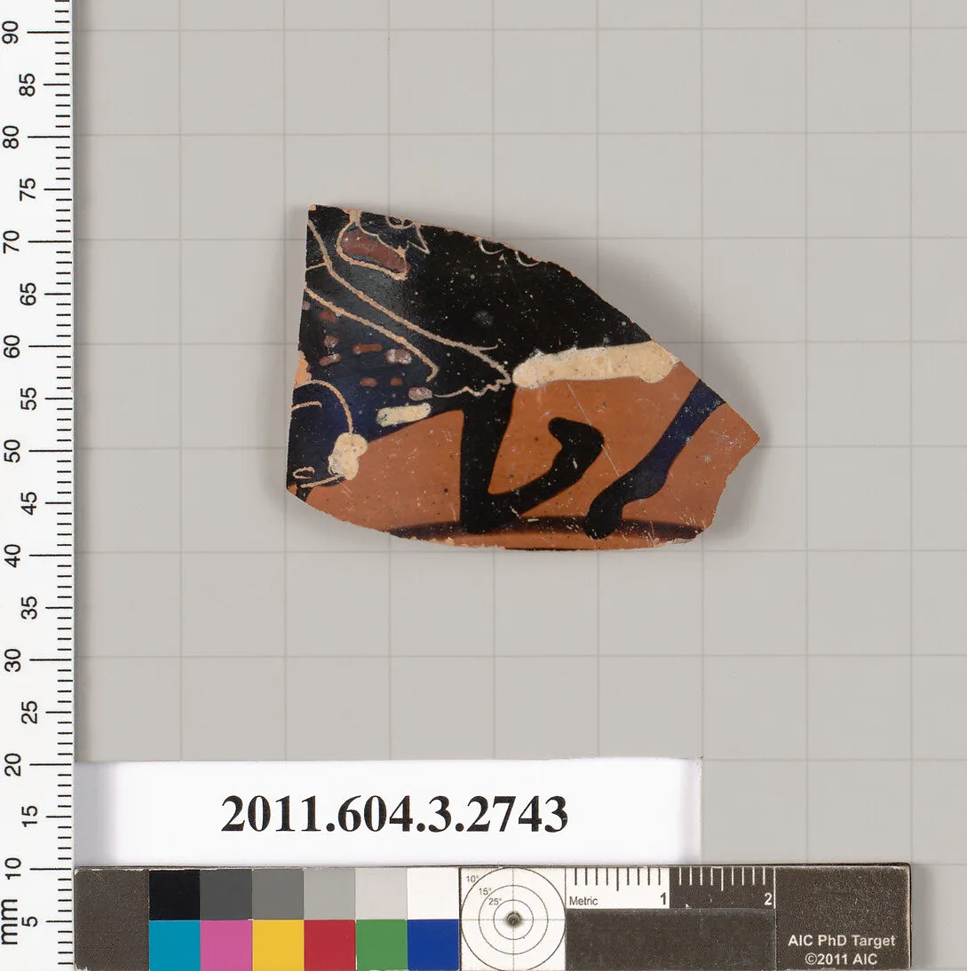 Terracotta fragment of an oinochoe (jug) or olpe (jug) — Unknown