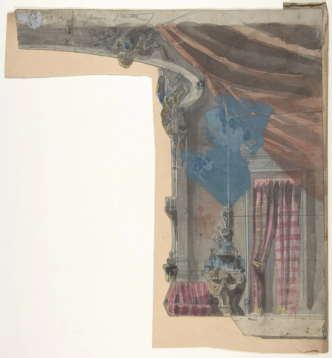 Design for a Stage Set at the Opéra, Paris — Eugène Cicéri
