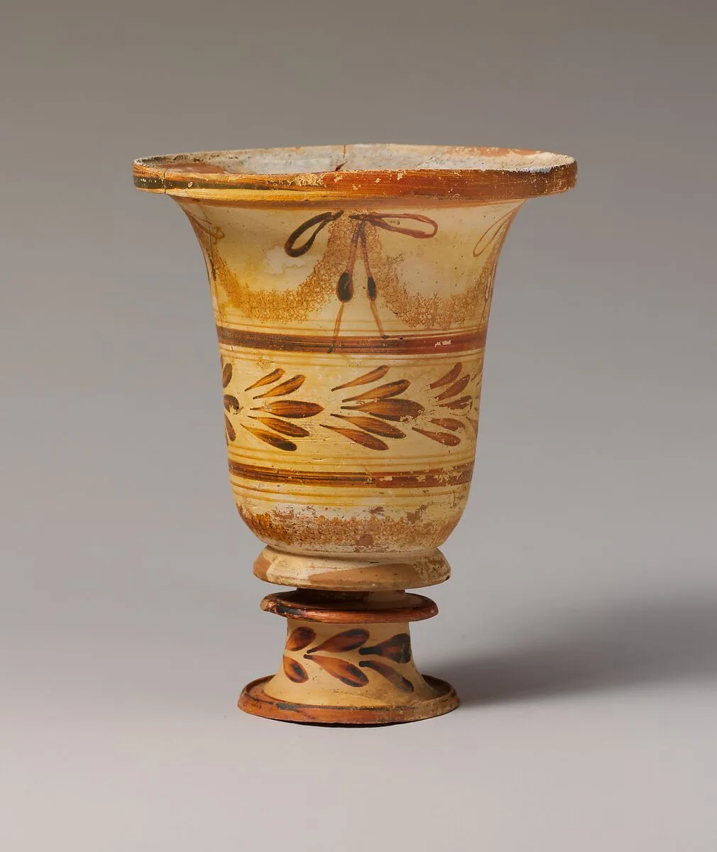 Terracotta flaring bowl on stand — Unknown
