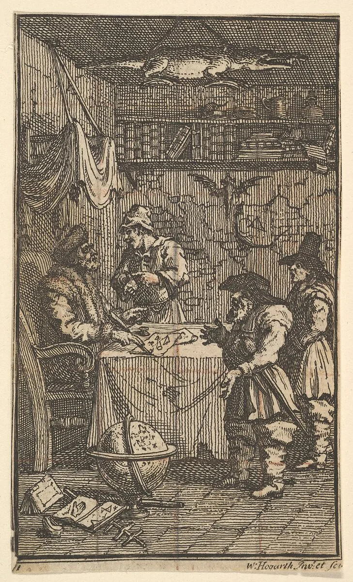 Hudibras Visiting Sidrophel (Seventeen Small Illustrations for Samuel Butler's Hudibras, no. 11) — William Hogarth|Samuel Butler