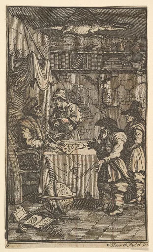 Hudibras Visiting Sidrophel (Seventeen Small Illustrations for Samuel Butler's Hudibras, no. 11)