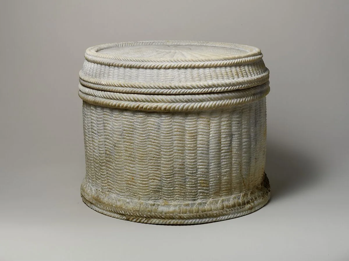 Marble cinerary urn with lid — Unknown