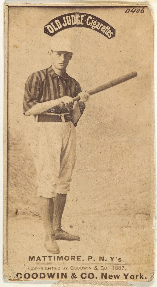 Michael "Mike" Joseph Mattimore, Pitcher, New York, from the Old Judge series (N172) for Old Judge Cigarettes — Goodwin & Company