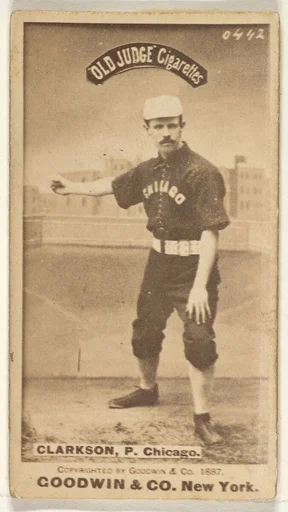 Clarkson, Pitcher, Chicago, from the Old Judge series (N172) for Old Judge Cigarettes
