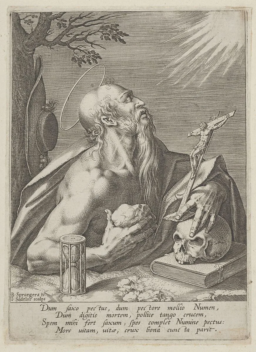 Saint Jerome — Johann Sadeler I|Bartholomeus Spranger