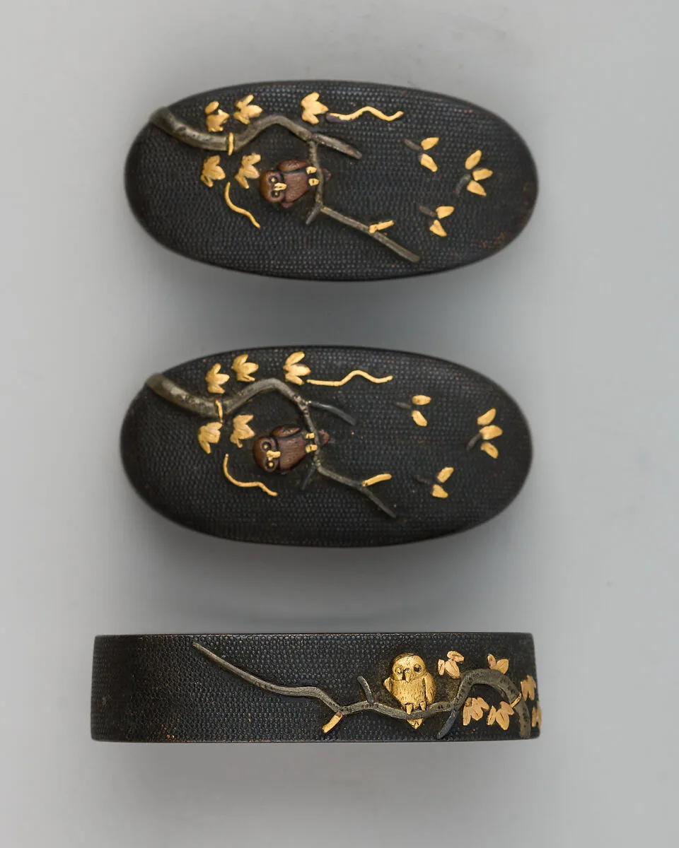 Sword-Hilt Collar and Two Pommels (Fuchigashira) — Unknown