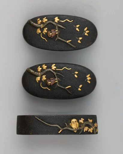 Sword-Hilt Collar and Two Pommels (Fuchigashira)
