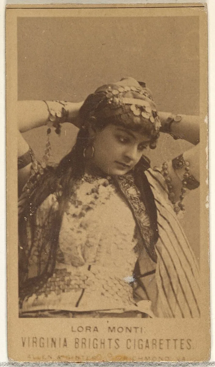 Lora Monti, from the Actors and Actresses series (N45, Type 1) for Virginia Brights Cigarettes — Allen & Ginter