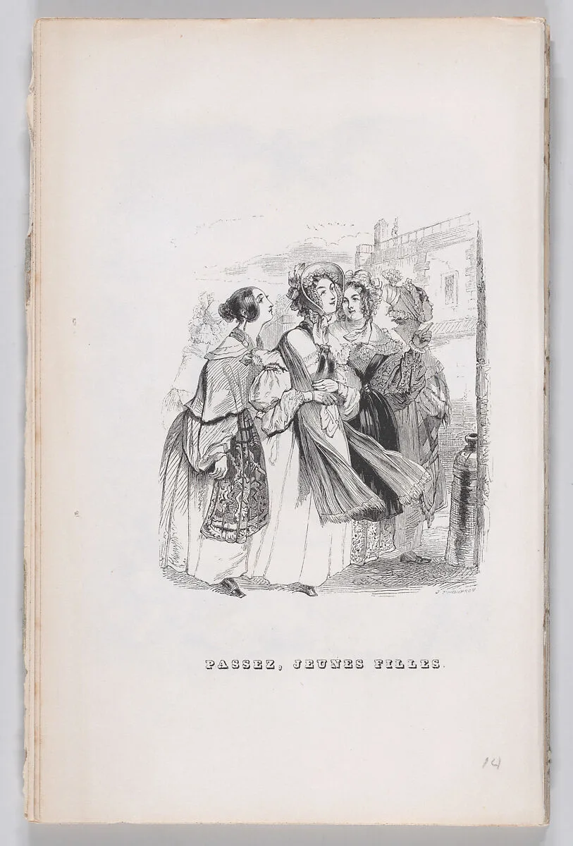 "Passing Young Girls" from The Complete Works of Béranger — Pierre Jean de Béranger|John Thompson|J. J. Grandville|Fournier & Perrotin