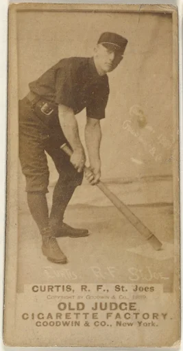 Ervin Duane "Jim" Curtiss, Right Field, St. Joseph Clay Eaters, from the Old Judge series (N172) for Old Judge Cigarettes