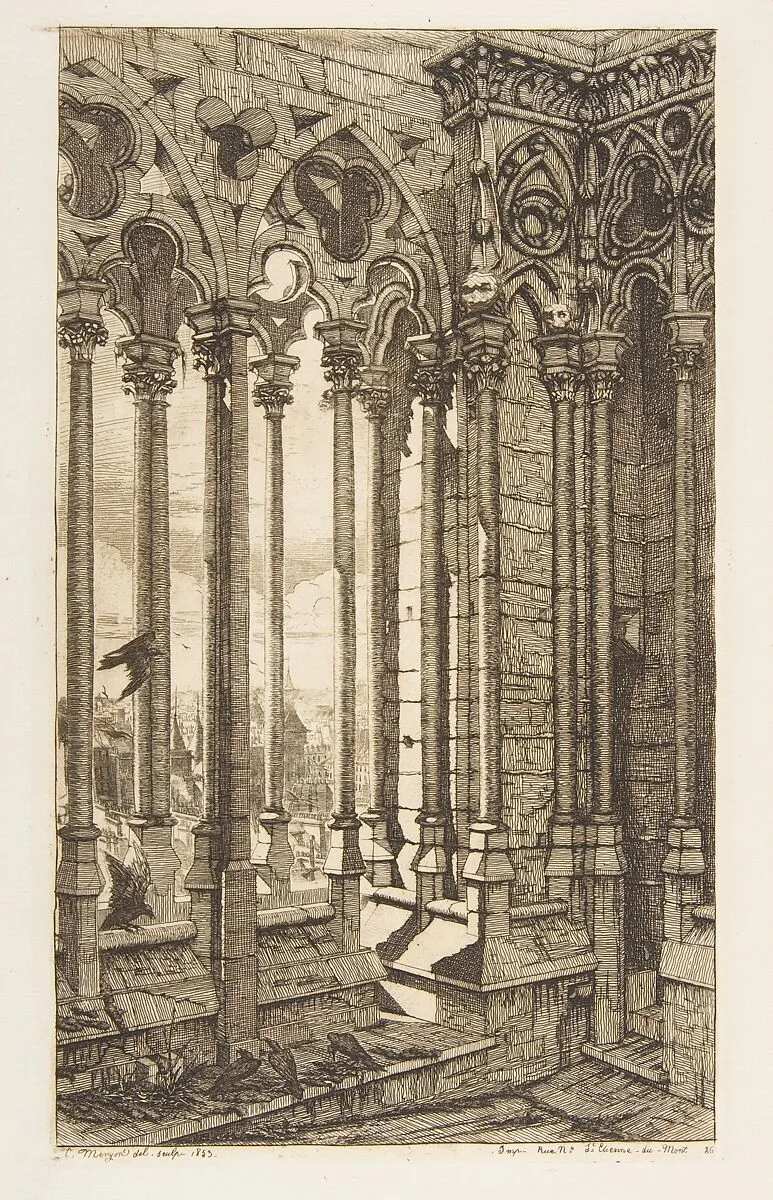 Gallery, Nôtre-Dame Cathedral, Paris — Charles Meryon