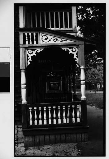 [Side View of Folk Victorian Cottage Porch Ornament, Oak Bluffs, Massachusetts (?)]