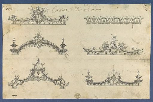 Cornices for Beds or Windows, in Chippendale Drawings, Vol. I