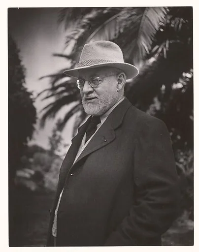 Henri Matisse à Saint-Paul de Vence dans le jardin de la Villa "Le Rêve"
