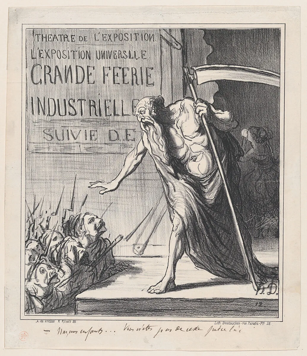 No my children... you are not part of this play here!, from 'News of the day,' published in "Le Charivari" — Honoré Daumier|Destouches|Arnaud de Vresse