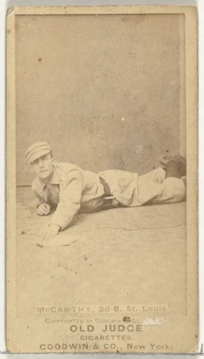 Tommy McCarthy, Center Field, St. Louis Browns, from the Old Judge series (N172) for Old Judge Cigarettes