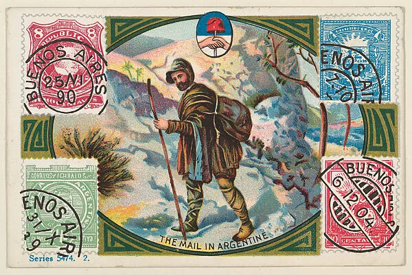The Mail in Argentine, bakery card from the Stamps and Mail Carriers of All Nations series (D73), issued by the Rochester Baking Company — Rochester Baking Company