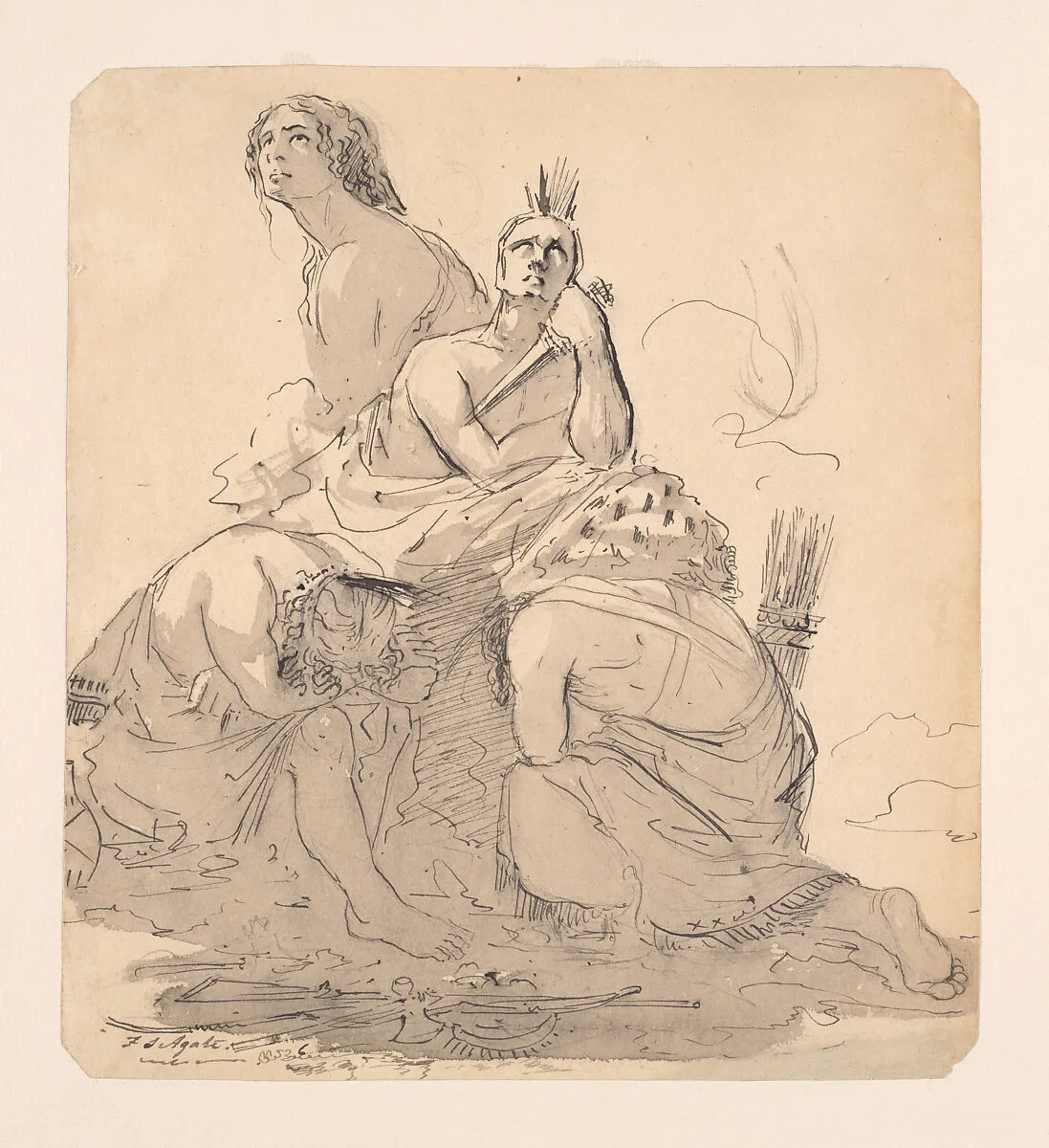 Indians Lamenting the Approach of the White Man (from McGuire Scrapbook) — Frederick Stiles Agate