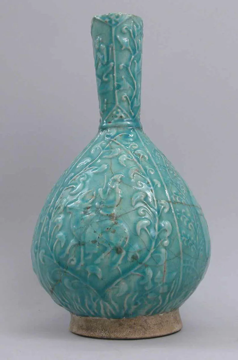 Bottle with Figures Riding Buffaloes or Antilopes, and Monkeys — Unknown