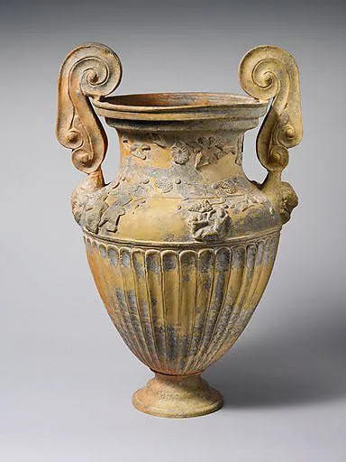Terracotta volute-krater (bowl for mixing wine and water) — Bolsena Group
