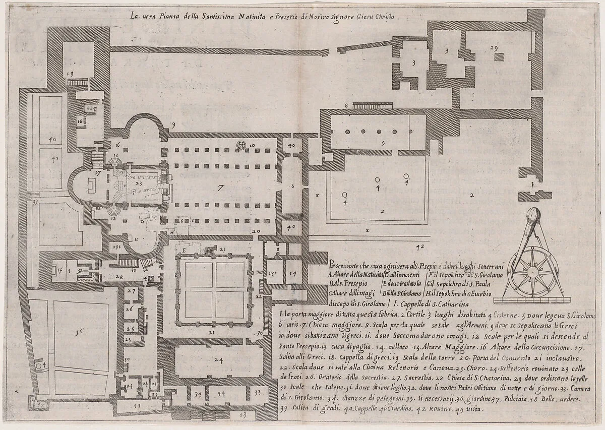 1st Plate, from Trattato delle Piante & Immagini de Sacri Edifizi di Terra Santa (Treatise of the Plans & Images of the Sacred Buildings of the Holy Land) — Jacques Callot|Bernardino Amico|Pietro Cecconcelli